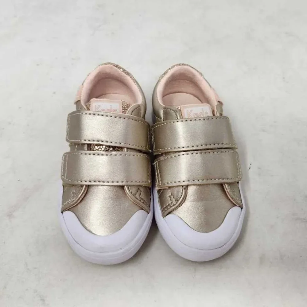 Toddler girl's 4.5 Keds Courtney hook & loop rose gold sneaker shoes KL163781